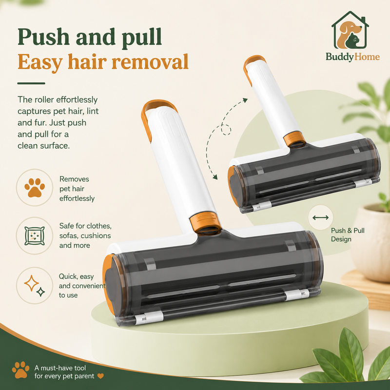 Reusable Washable Pet Hair Remover Roller for Furniture, Clothing and Cars