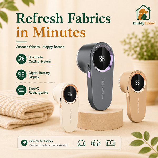 Rechargeable Electric Fabric Shaver with LED Display for Lint, Fuzz, and Pilling Removal