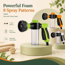 8-Mode Pet Bath Spray Nozzle with Soap Dispenser