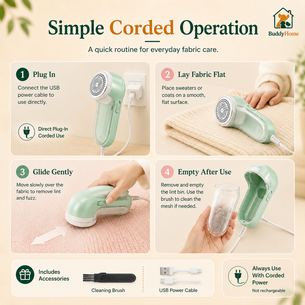 Electric Lint and Pet Hair Remover for Clothing and Upholstery