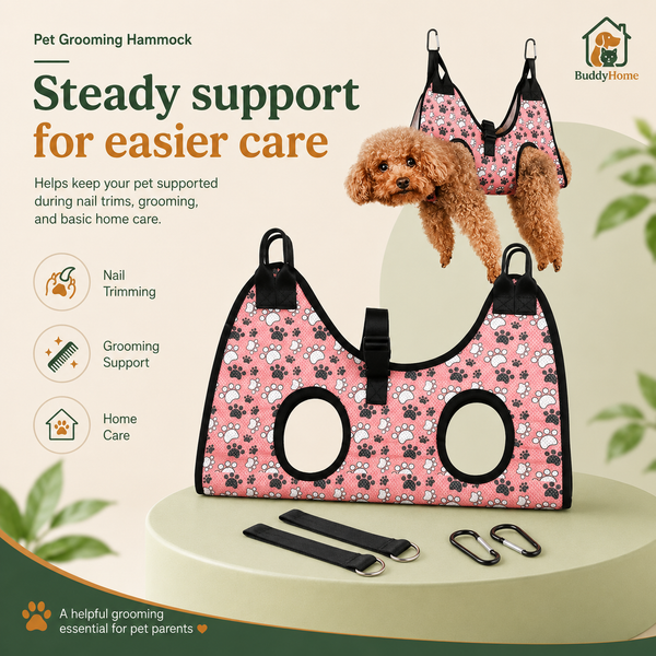 Adjustable Pet Grooming Hammock for Nail Trimming and Paw Care