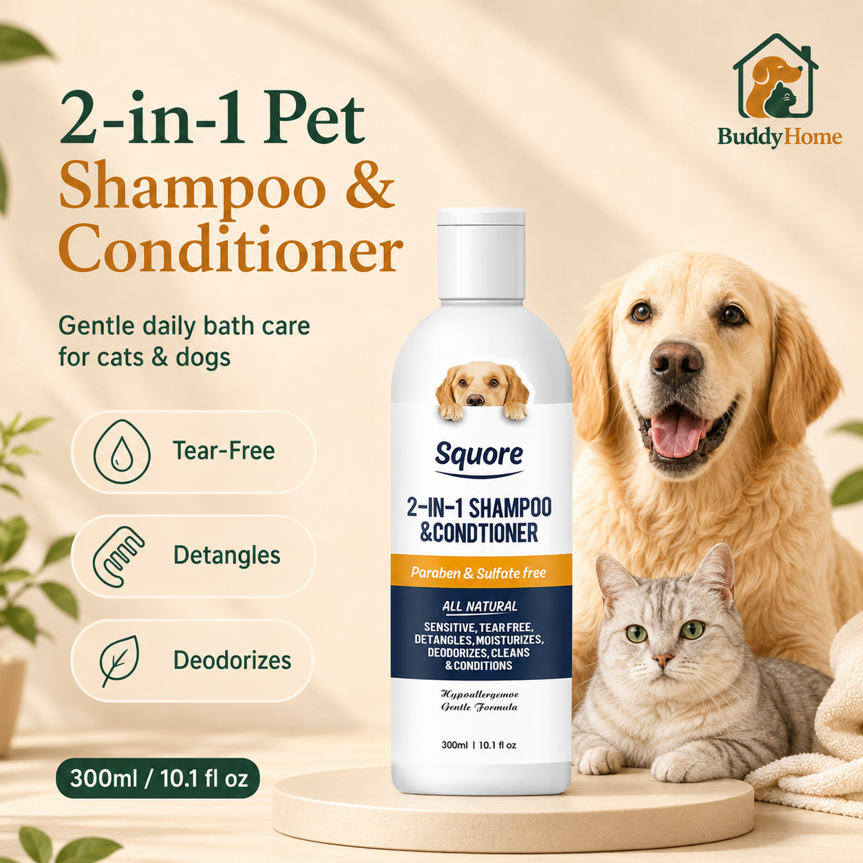 Puppy Shampoo And Conditioner 2 In 1 Natural Moisturizing Shampoo Moisturizing Dog Shampoo For Sensitive Skin PH Balanced đổi tên chuyên  nghiệp cho sản phẩm này