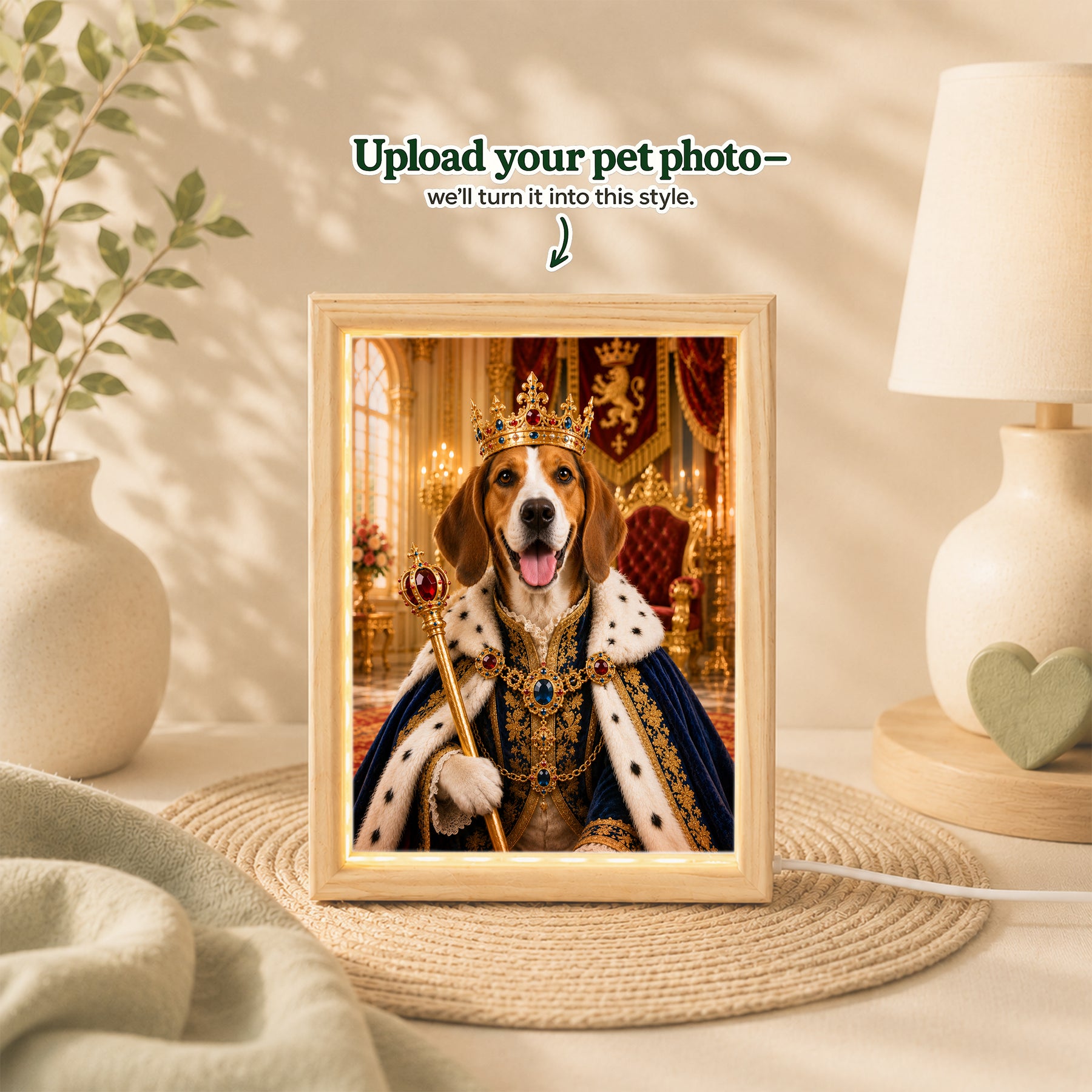 Royal King Custom Pet Portrait – Made from Your Pet’s Photo