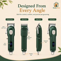 Professional Cordless Pet Hair Clipper – All-Metal Low-Noise Grooming Trimmer for Dogs & Cats