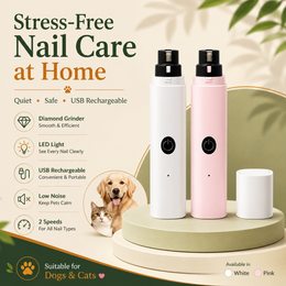 Rechargeable Low-Noise Pet Nail Grinder with LED Light and Safety Guard