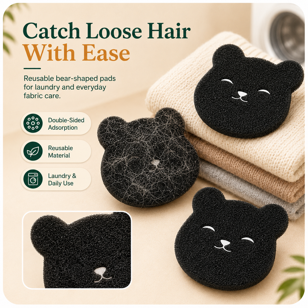 Bear-Shaped Reusable Pet Hair Catchers for Washing Machines and Dryers