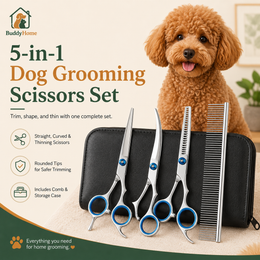 Rounded-Tip Pet Grooming Scissors – Stainless Steel Precision Trimming Shears
