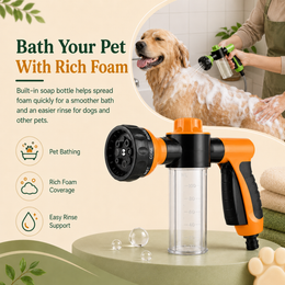 8-Mode Pet Bath Spray Nozzle with Soap Dispenser