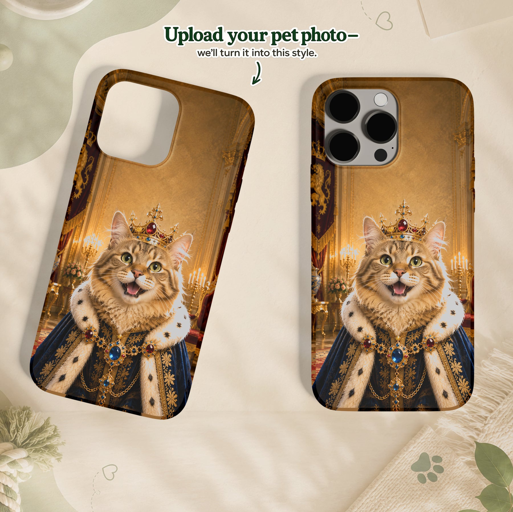 Royal King Custom Pet Portrait – Made from Your Pet’s Photo