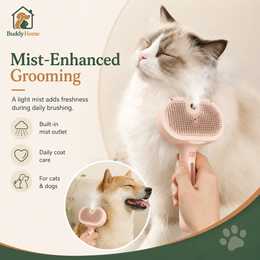 Steamy Dog Brush Electric Spray Cat Hair Brush 3 in1 Dog Steamer Brush for Massage Pet Grooming Removing Tangled and Loose Hair