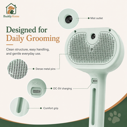 Steamy Dog Brush Electric Spray Cat Hair Brush 3 in1 Dog Steamer Brush for Massage Pet Grooming Removing Tangled and Loose Hair