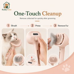Steamy Dog Brush Electric Spray Cat Hair Brush 3 in1 Dog Steamer Brush for Massage Pet Grooming Removing Tangled and Loose Hair
