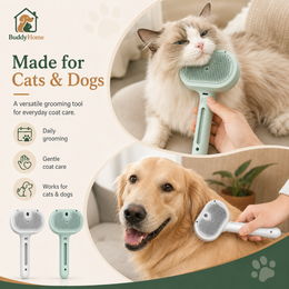 Steamy Dog Brush Electric Spray Cat Hair Brush 3 in1 Dog Steamer Brush for Massage Pet Grooming Removing Tangled and Loose Hair