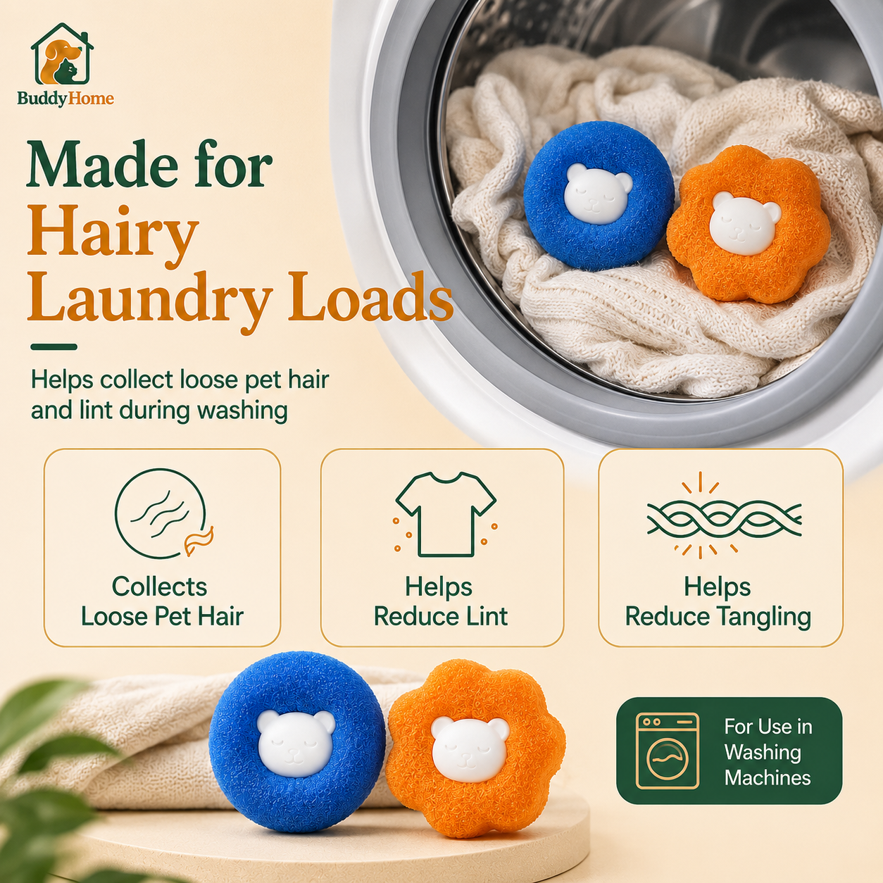 Reusable Pet Hair Catcher Laundry Ball Kit for Washing Machines
