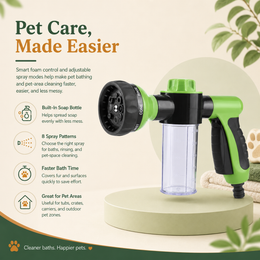 8-Mode Pet Bath Spray Nozzle with Soap Dispenser