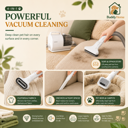 6-in-1 Pet Grooming Vacuum Kit with Clippers and Powerful Suction