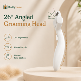 One-Touch Self-Cleaning Stainless Steel Dematting & Deshedding Comb for Long-Haired Dogs & Cats