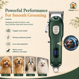 Professional Cordless Pet Hair Clipper – All-Metal Low-Noise Grooming Trimmer for Dogs & Cats