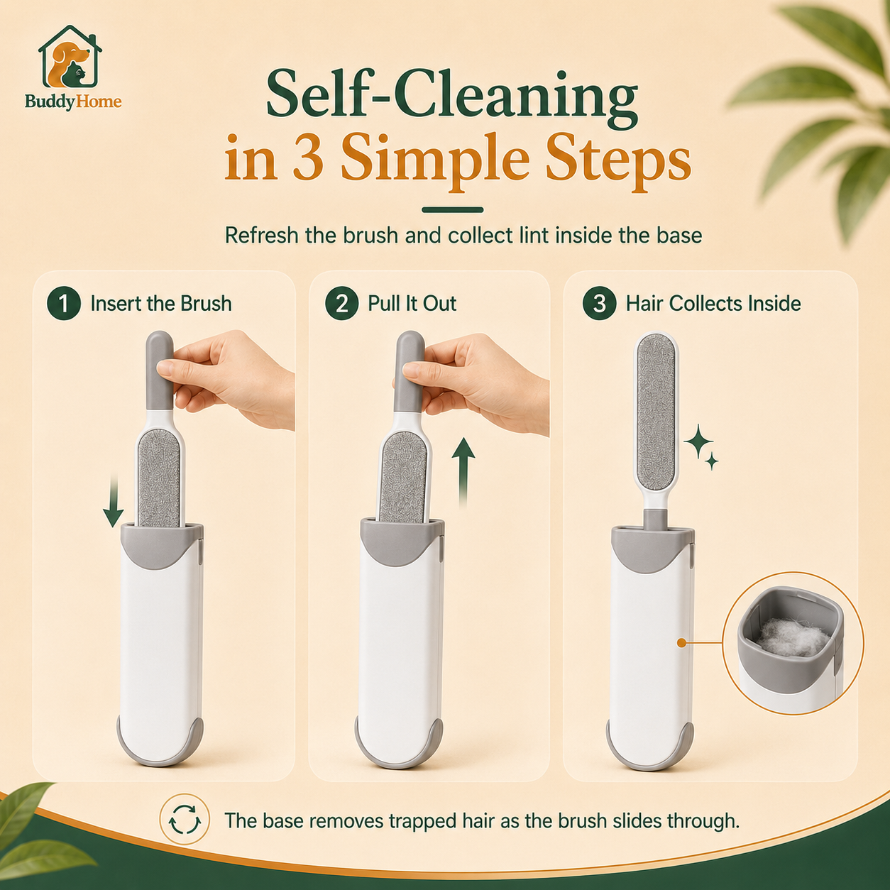 Double-Sided Static Pet Hair Remover Brush for Clothing and Furniture