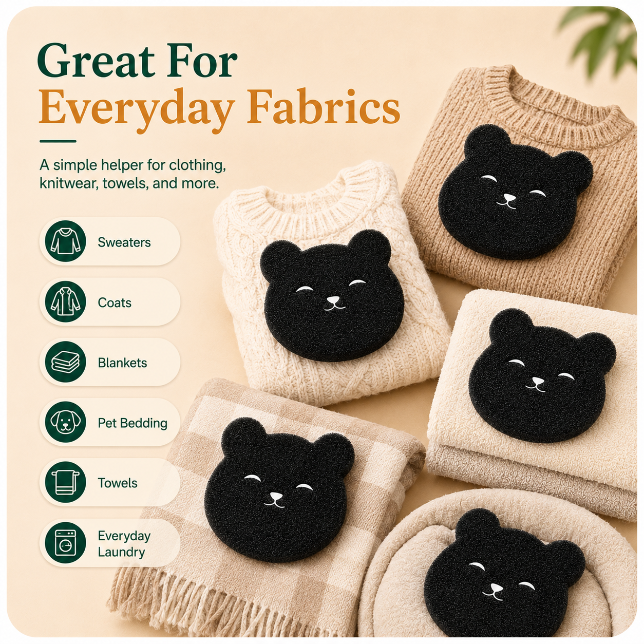 Bear-Shaped Reusable Pet Hair Catchers for Washing Machines and Dryers