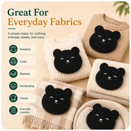 2/4-Piece Reusable Bear-Shaped Pet Hair Remover for Washing Machines & Dryers – Black