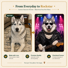 Rockstar Custom Pet Portrait – Turn Your Pet into the Star of the Show