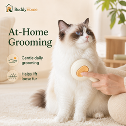 One-Touch Self-Cleaning Pet Grooming Brush with Rounded Pins for Loose Fur Removal – Dogs & Cats