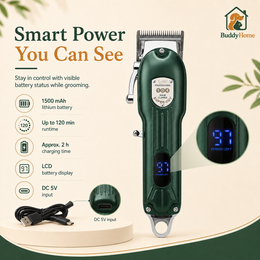 Professional Cordless Pet Hair Clipper – All-Metal Low-Noise Grooming Trimmer for Dogs & Cats