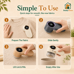 Rechargeable Electric Fabric Shaver with LED Display for Lint, Fuzz, and Pilling Removal