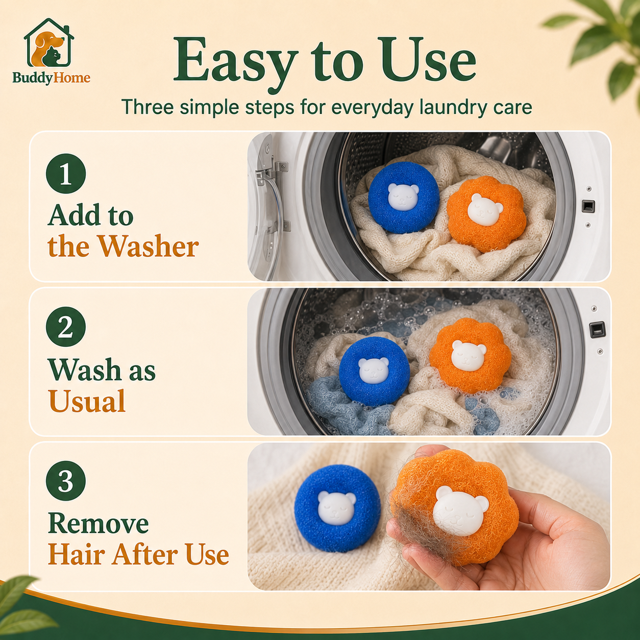 Reusable Pet Hair Catcher Laundry Ball Kit for Washing Machines