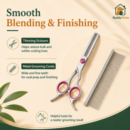 **Professional Pet Grooming Scissors Set – Rounded Safety Tips for Precise At-Home Trimming**