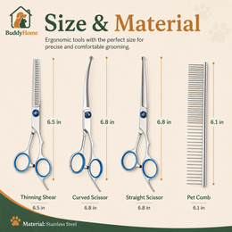 Rounded-Tip Pet Grooming Scissors – Stainless Steel Precision Trimming Shears