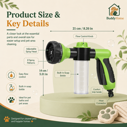 8-Mode Pet Bath Spray Nozzle with Soap Dispenser
