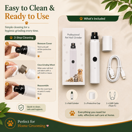 Rechargeable Low-Noise Pet Nail Grinder with LED Light and Safety Guard
