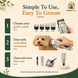 Professional Cordless Pet Hair Clipper – All-Metal Low-Noise Grooming Trimmer for Dogs & Cats