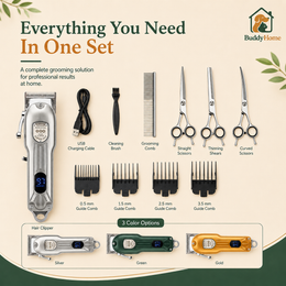Professional Cordless Pet Hair Clipper – All-Metal Low-Noise Grooming Trimmer for Dogs & Cats