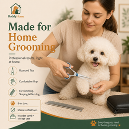 Rounded-Tip Pet Grooming Scissors – Stainless Steel Precision Trimming Shears