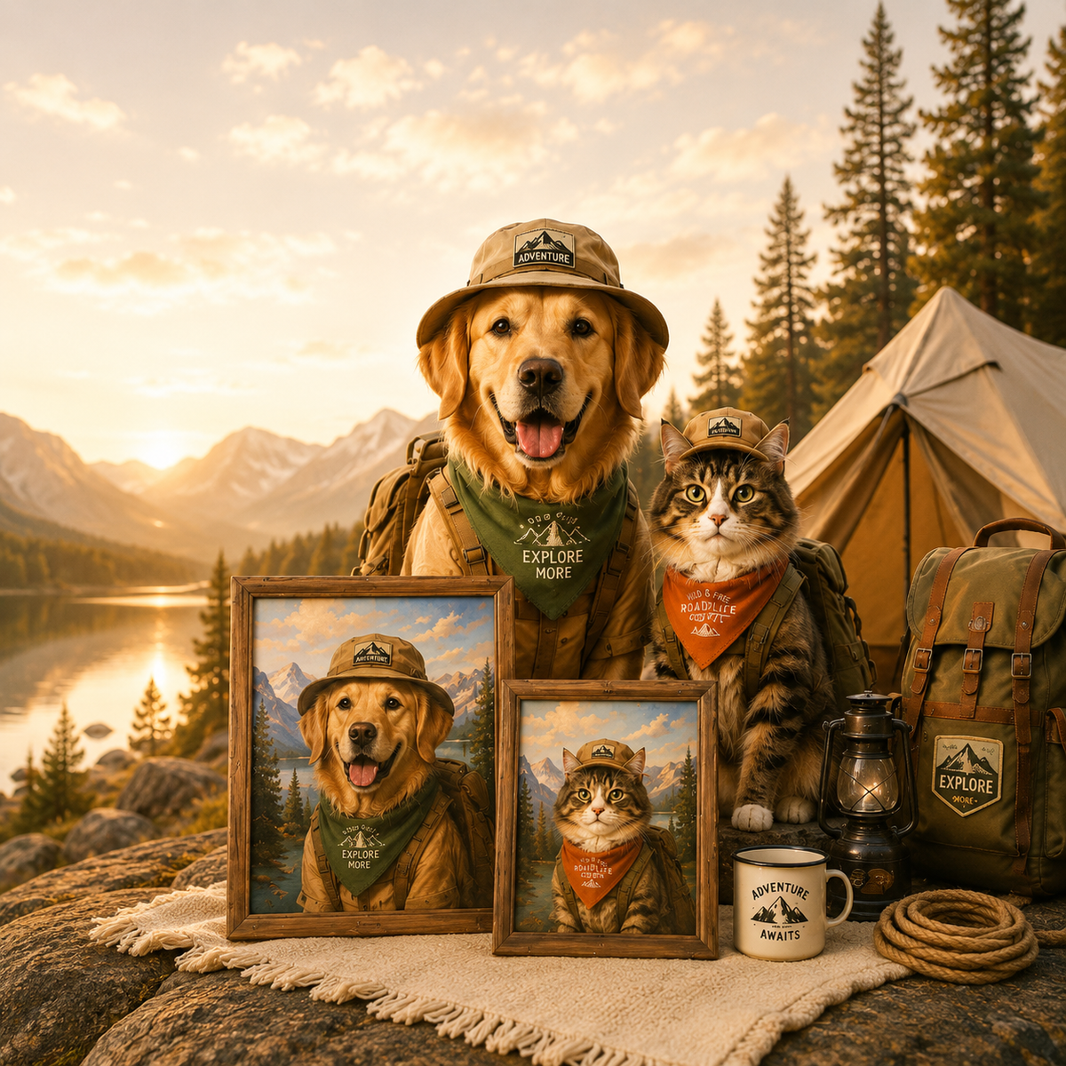 Custom pet portrait style
