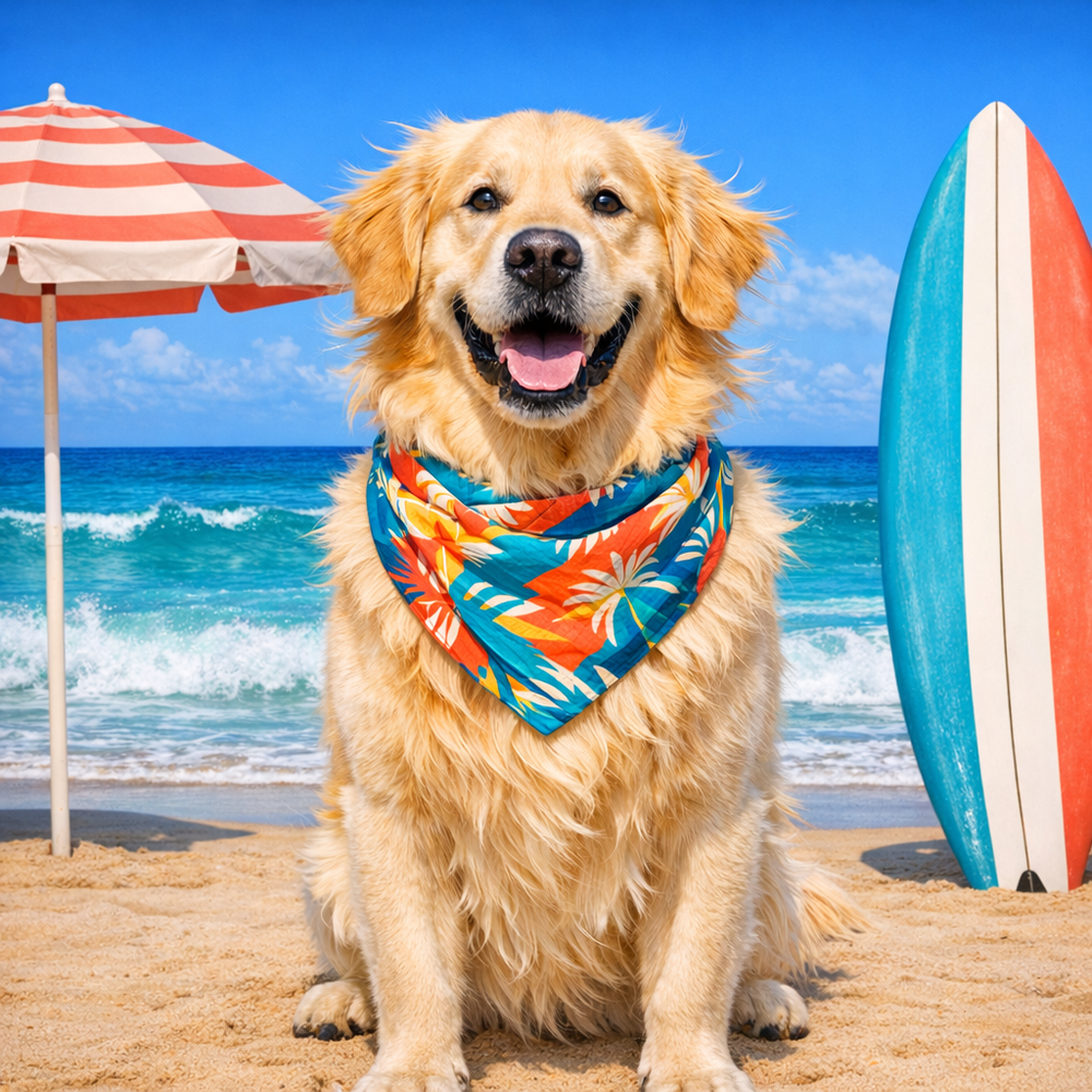 Beach Custom Pet Portrait – Sun, Sand & Your Favorite Companion