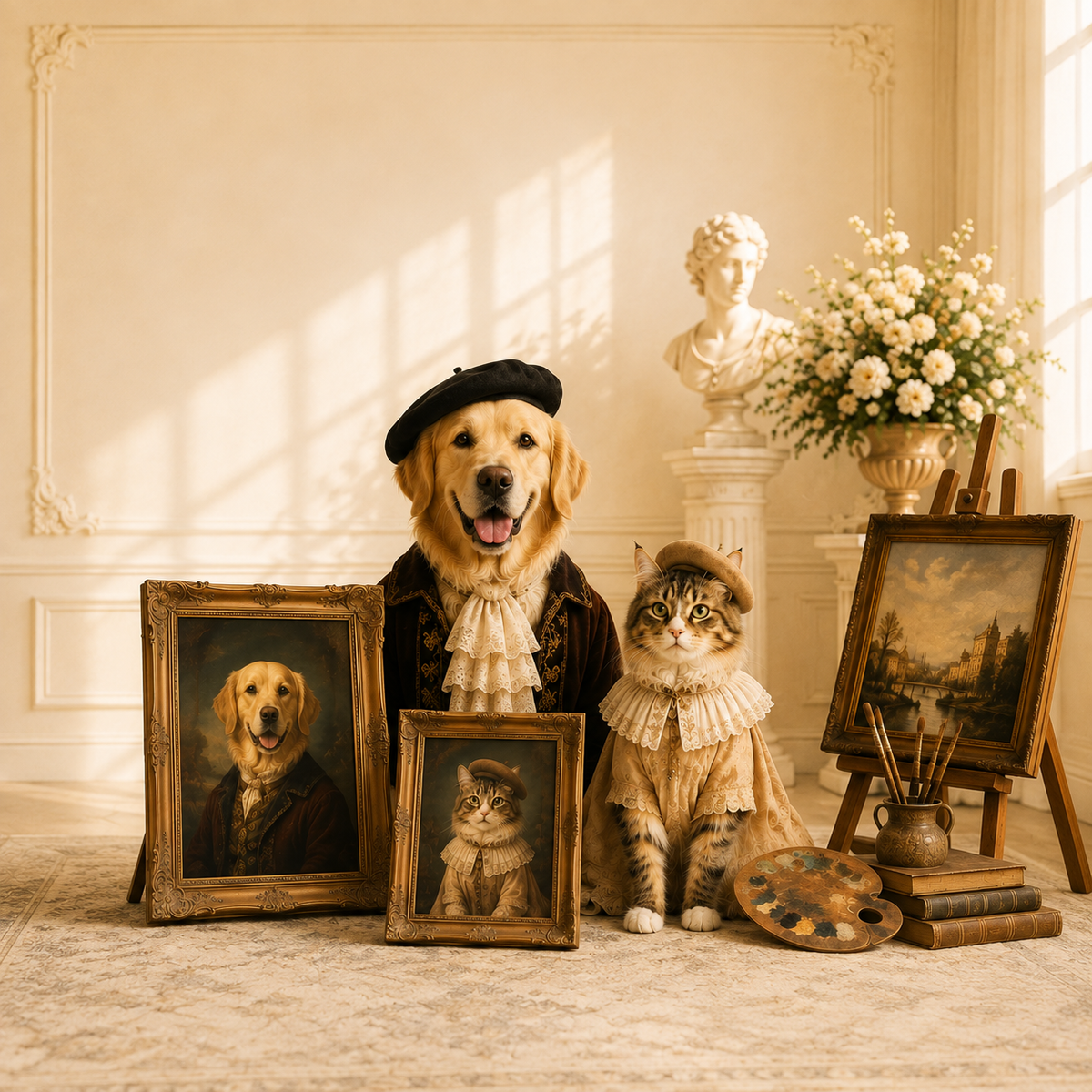 Custom pet portrait style