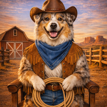 Cowboy Custom Pet Portrait – Your Pet as a Wild West Legend