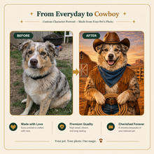 Cowboy Custom Pet Portrait – Your Pet as a Wild West Legend