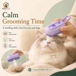 3 in 1 Pet Electric Steam Brush Cat and Dog Cleaning Spray Massage Grooming Comb Retractable Handle Pet Hair Removal BeautyBrush