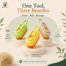 3 in 1 Pet Electric Steam Brush Cat and Dog Cleaning Spray Massage Grooming Comb Retractable Handle Pet Hair Removal BeautyBrush