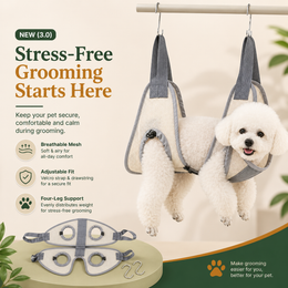 Adjustable Pet Grooming Hammock for Nail Trimming and Paw Care