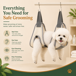 Adjustable Pet Grooming Hammock for Nail Trimming and Paw Care