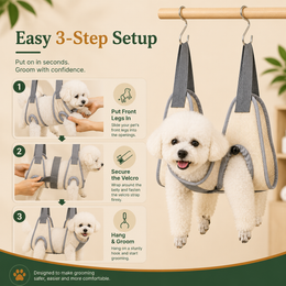 Adjustable Pet Grooming Hammock for Nail Trimming and Paw Care