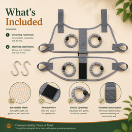 Adjustable Pet Grooming Hammock for Nail Trimming and Paw Care