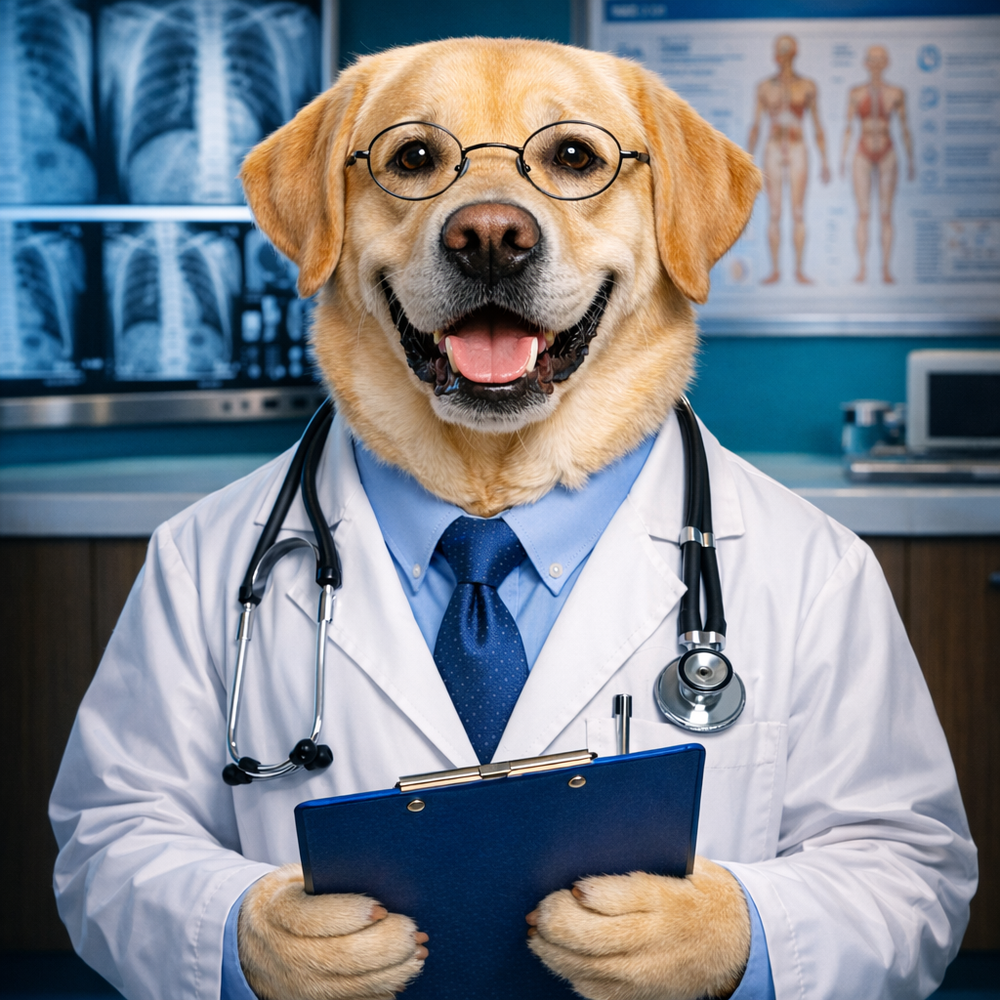 Doctor Custom Pet Portrait – Your Pet as the Cutest Doctor on Duty