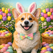 Easter Custom Pet Portrait – A Sweet Springtime Portrait from Your Pet’s Photo